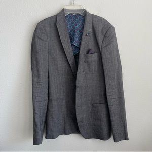 Ted Baker London Linen English Vent Double Button Blazer